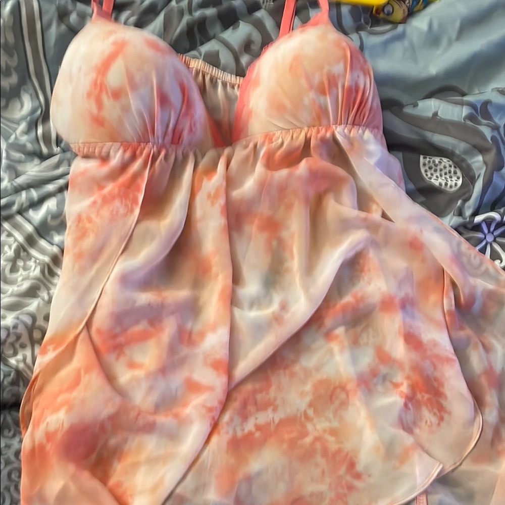Women's Tie-Dye Camisole Top - Pink and Orange